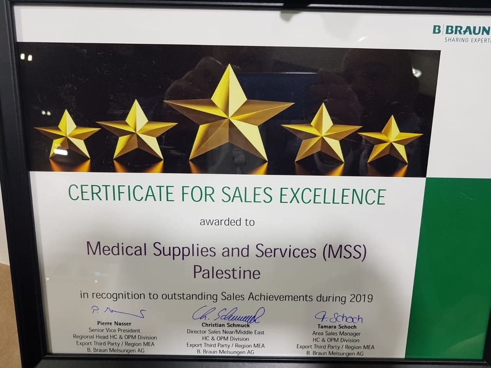 Certificate For Sales Excellence 2019 – B|BRAUN